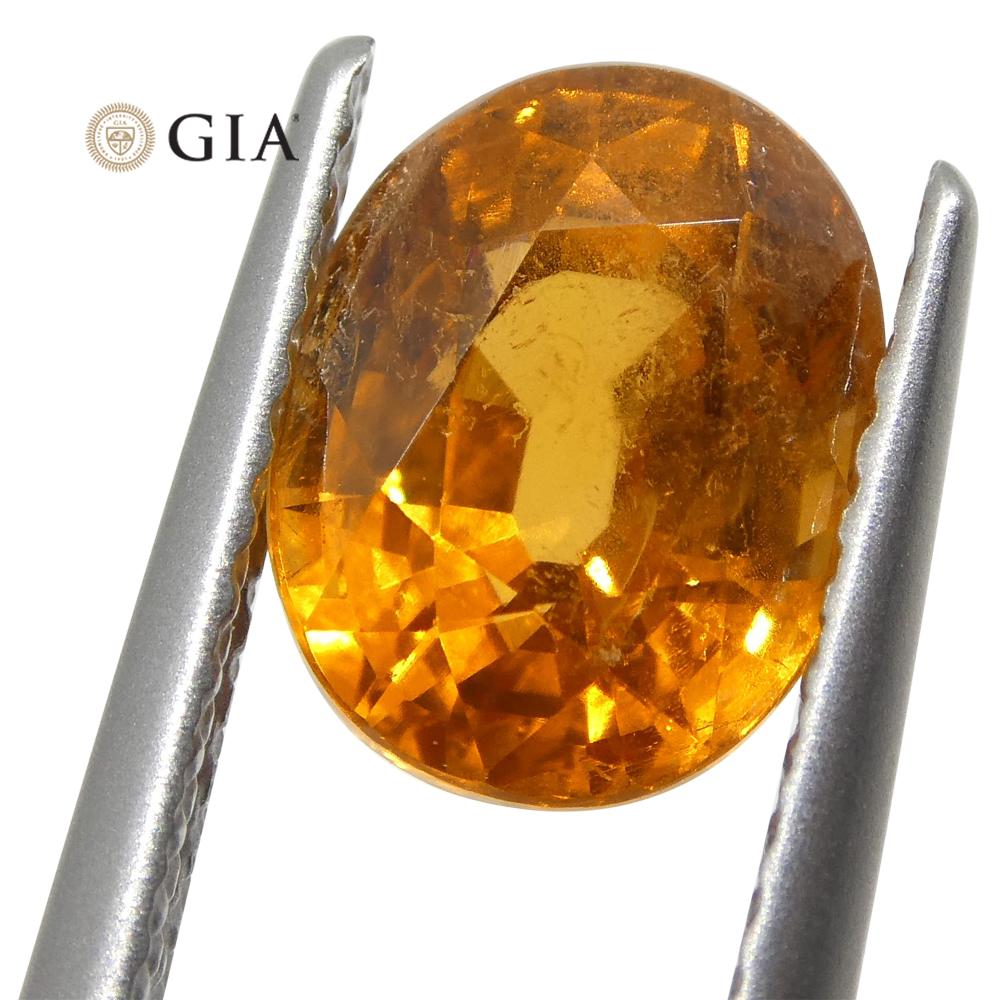 2.93ct Vivid Fanta Orange Spessartine/Spessartite Garnet Oval, GIA Certified - Skyjems Wholesale Gemstones