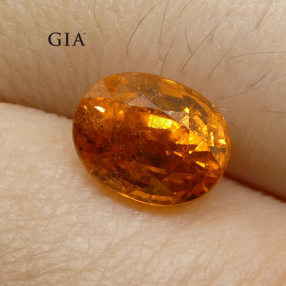 2.93ct Vivid Fanta Orange Spessartine/Spessartite Garnet Oval, GIA Certified - Skyjems Wholesale Gemstones