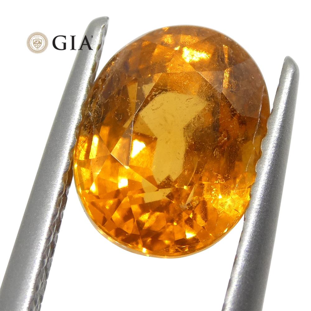 2.93ct Vivid Fanta Orange Spessartine/Spessartite Garnet Oval, GIA Certified - Skyjems Wholesale Gemstones