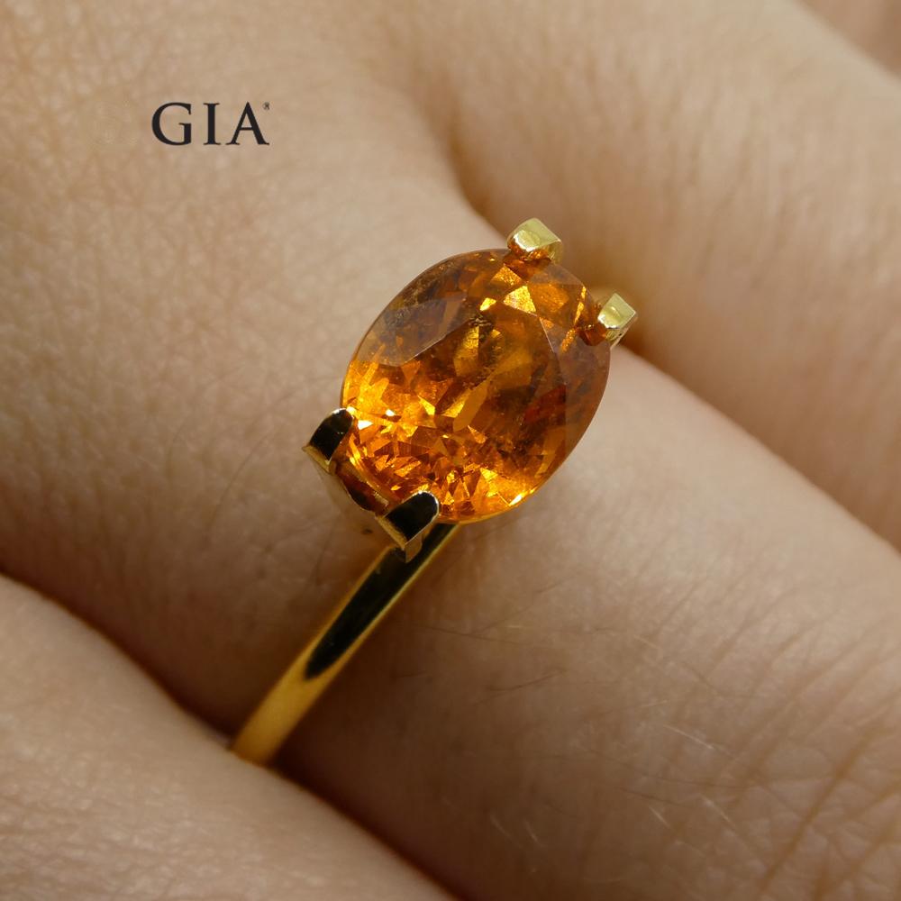 2.93ct Vivid Fanta Orange Spessartine/Spessartite Garnet Oval, GIA Certified - Skyjems Wholesale Gemstones