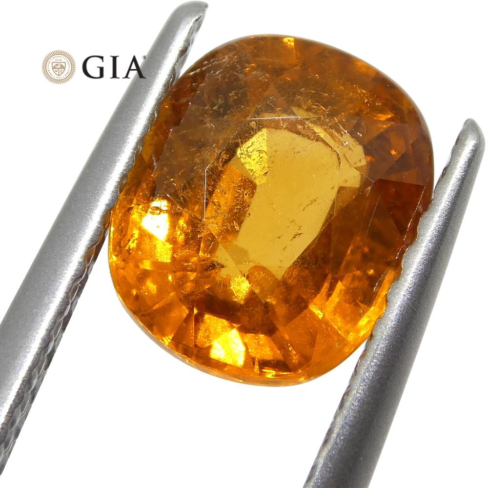 2.23ct Vivid Fanta Orange Spessartine/Spessartite Garnet Cushion, GIA Certified - Skyjems Wholesale Gemstones