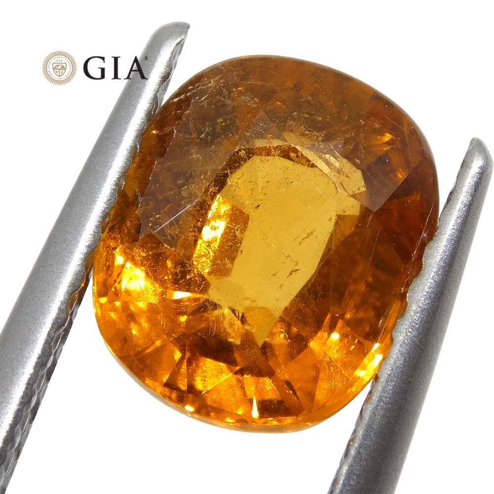 2.23ct Vivid Fanta Orange Spessartine/Spessartite Garnet Cushion, GIA Certified - Skyjems Wholesale Gemstones