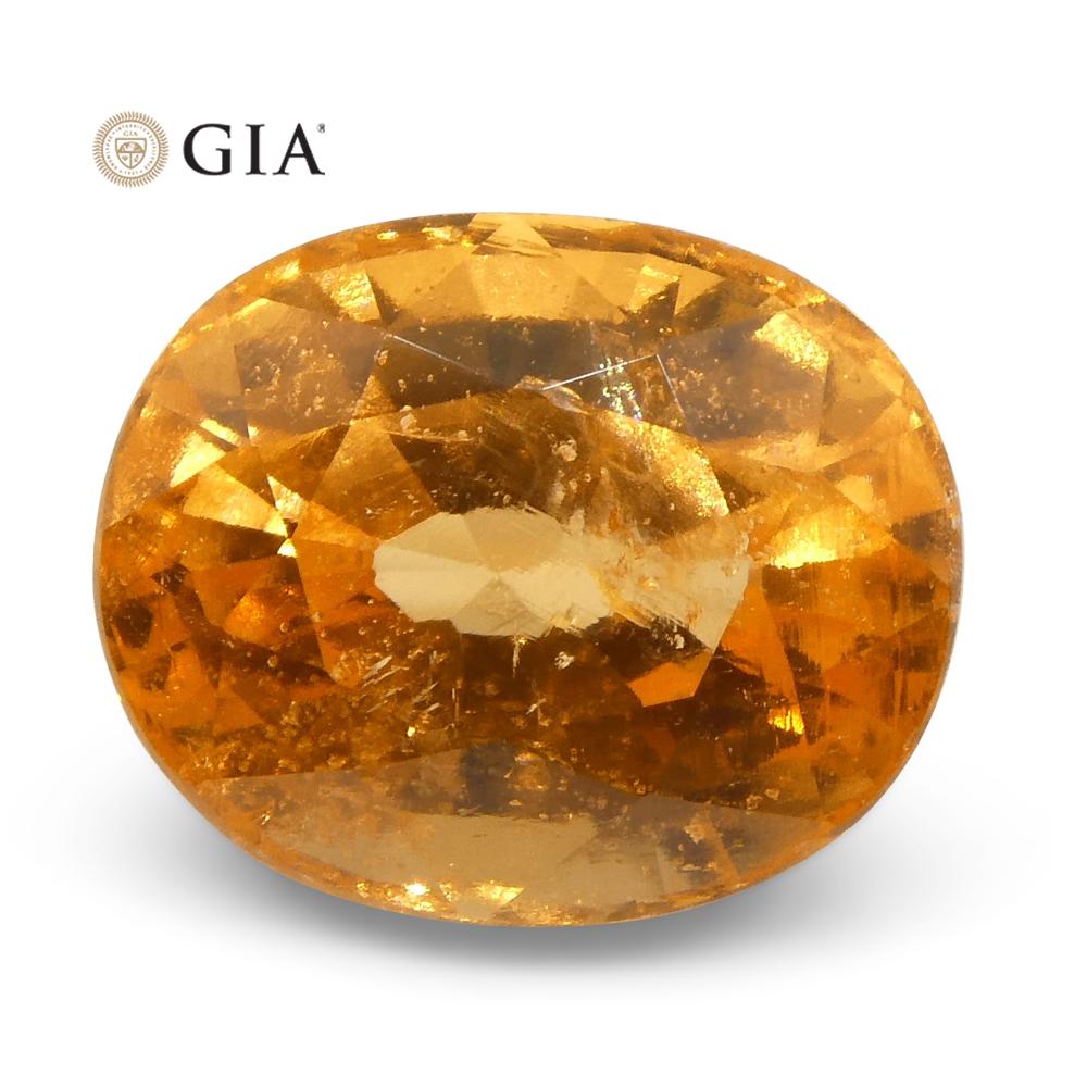 Vivid Fanta Orange Spessartine/Spessartite Garnet 3.00ct Oval, GIA Certified - Skyjems Wholesale Gemstones