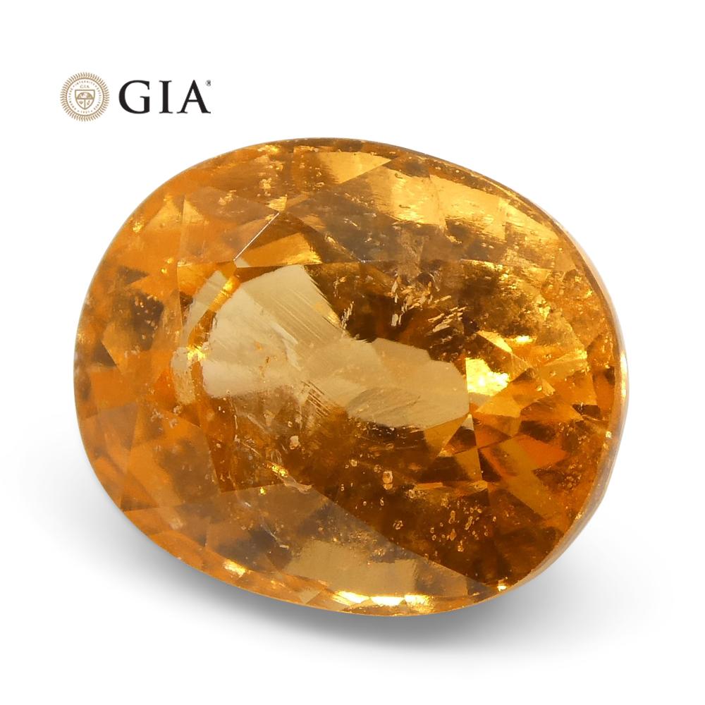 Vivid Fanta Orange Spessartine/Spessartite Garnet 3.00ct Oval, GIA Certified - Skyjems Wholesale Gemstones