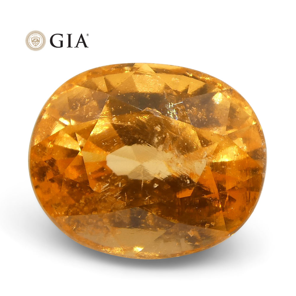 Vivid Fanta Orange Spessartine/Spessartite Garnet 3.00ct Oval, GIA Certified - Skyjems Wholesale Gemstones