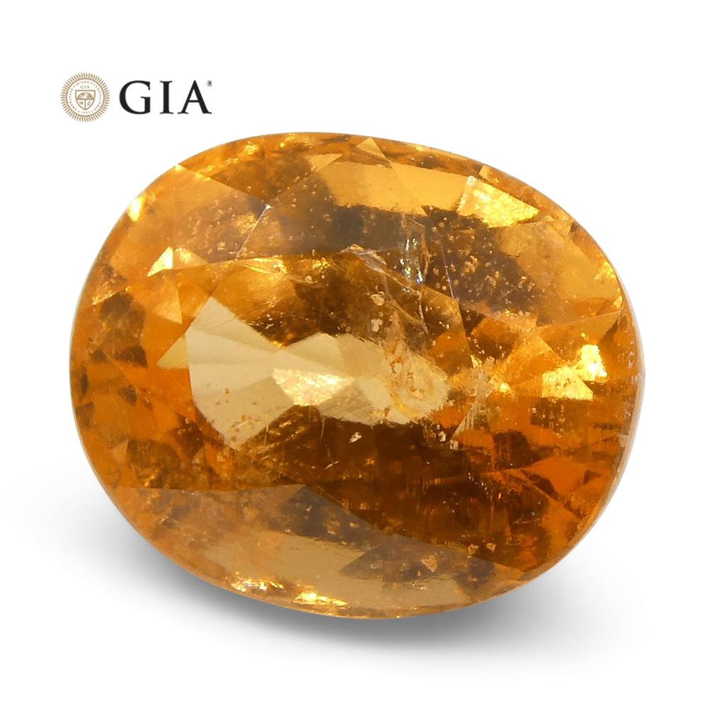 Vivid Fanta Orange Spessartine/Spessartite Garnet 3.00ct Oval, GIA Certified - Skyjems Wholesale Gemstones