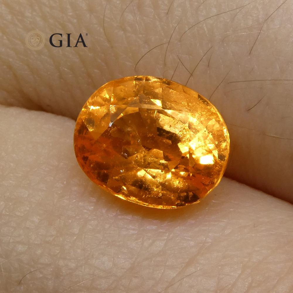 Vivid Fanta Orange Spessartine/Spessartite Garnet 3.00ct Oval, GIA Certified - Skyjems Wholesale Gemstones