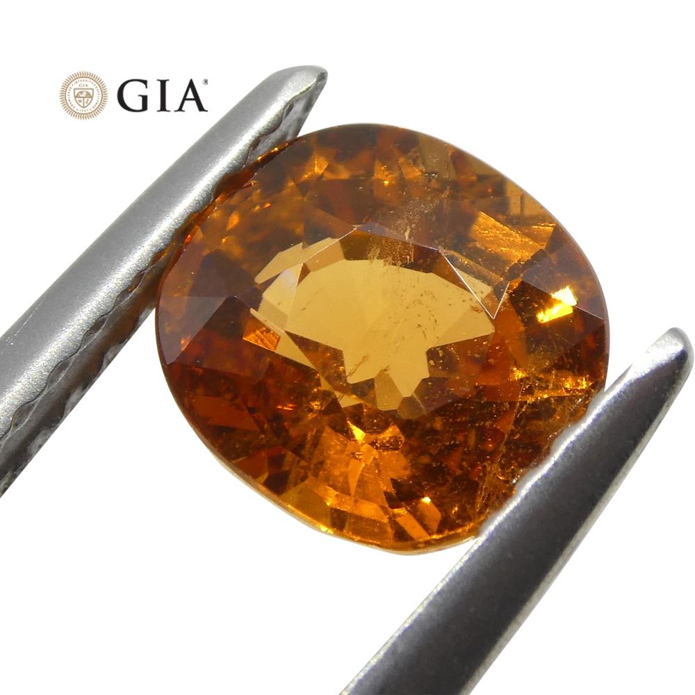 1.97 ct Fanta Orange Spessartine/Spessartite Garnet Cushion, GIA Certified - Skyjems Wholesale Gemstones