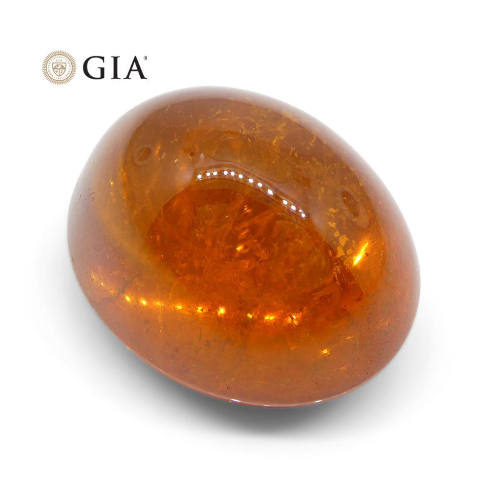 37.87ct Vivid Mandarin Orange Spessartine / Spessartite Garnet Oval Cabochon, GIA Certified - Skyjems Wholesale Gemstones