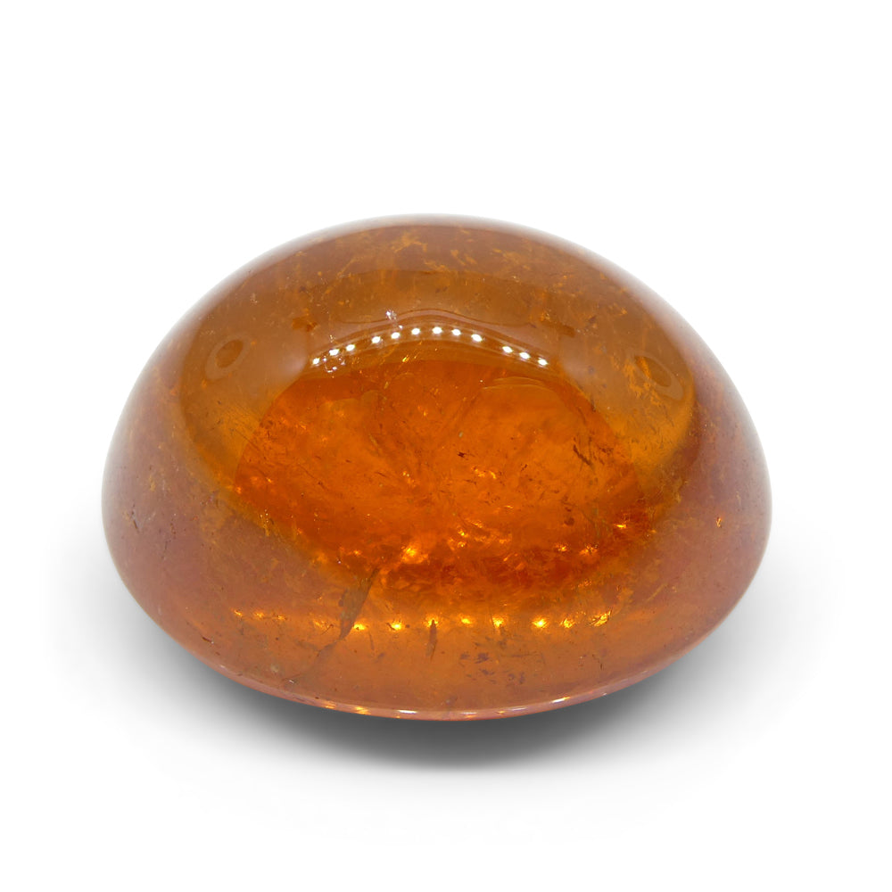 37.87ct Vivid Mandarin Orange Spessartine / Spessartite Garnet Oval Cabochon, GIA Certified - Skyjems Wholesale Gemstones