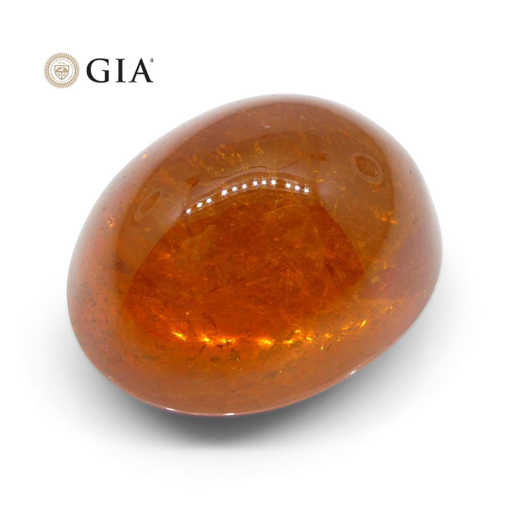 37.87ct Vivid Mandarin Orange Spessartine / Spessartite Garnet Oval Cabochon, GIA Certified - Skyjems Wholesale Gemstones