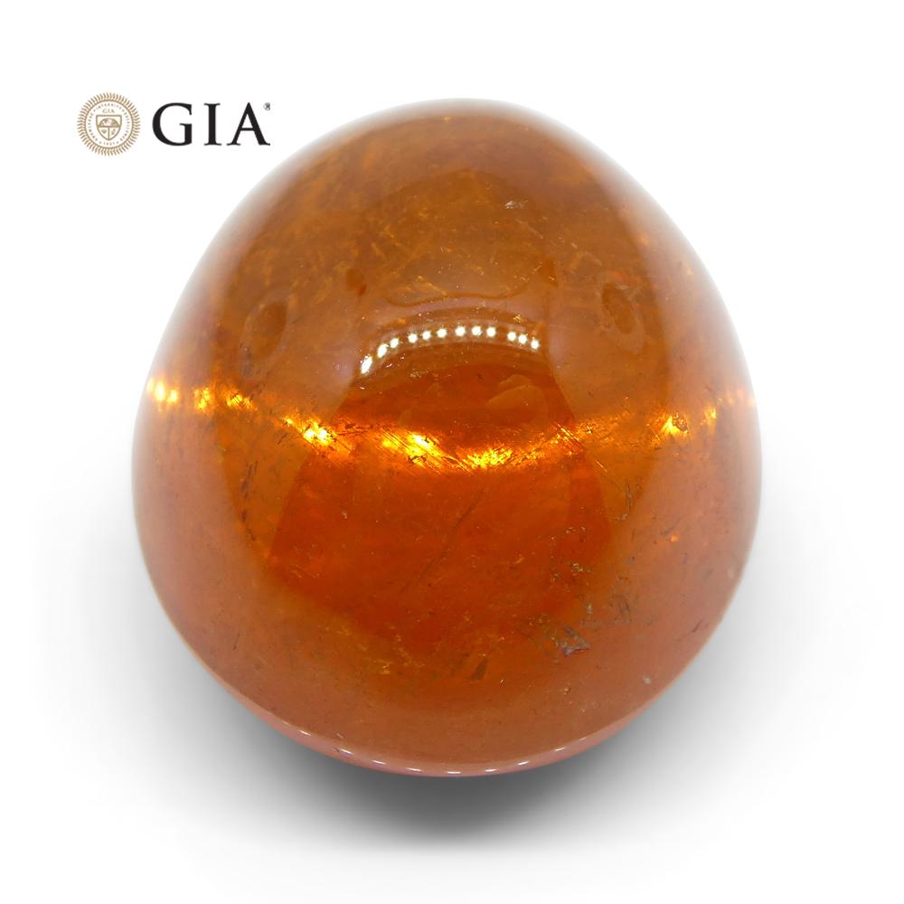 37.87ct Vivid Mandarin Orange Spessartine / Spessartite Garnet Oval Cabochon, GIA Certified - Skyjems Wholesale Gemstones