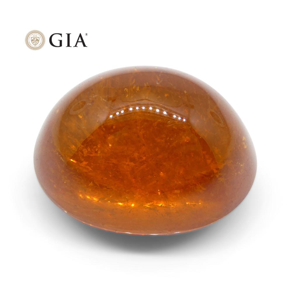 37.87ct Vivid Mandarin Orange Spessartine / Spessartite Garnet Oval Cabochon, GIA Certified - Skyjems Wholesale Gemstones