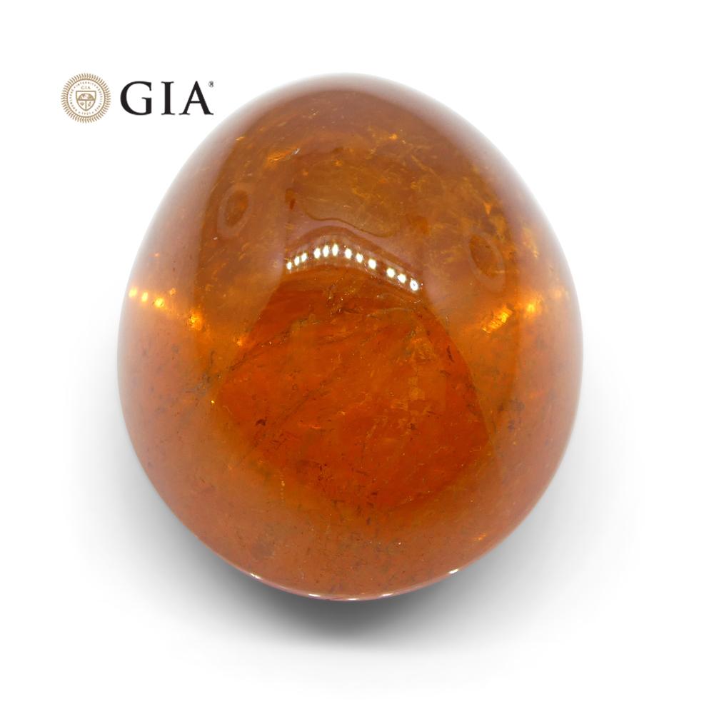 37.87ct Vivid Mandarin Orange Spessartine / Spessartite Garnet Oval Cabochon, GIA Certified - Skyjems Wholesale Gemstones