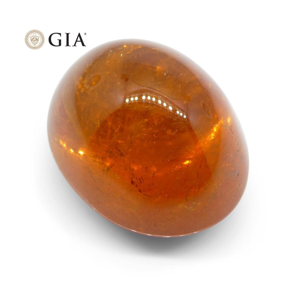 37.87ct Vivid Mandarin Orange Spessartine / Spessartite Garnet Oval Cabochon, GIA Certified - Skyjems Wholesale Gemstones