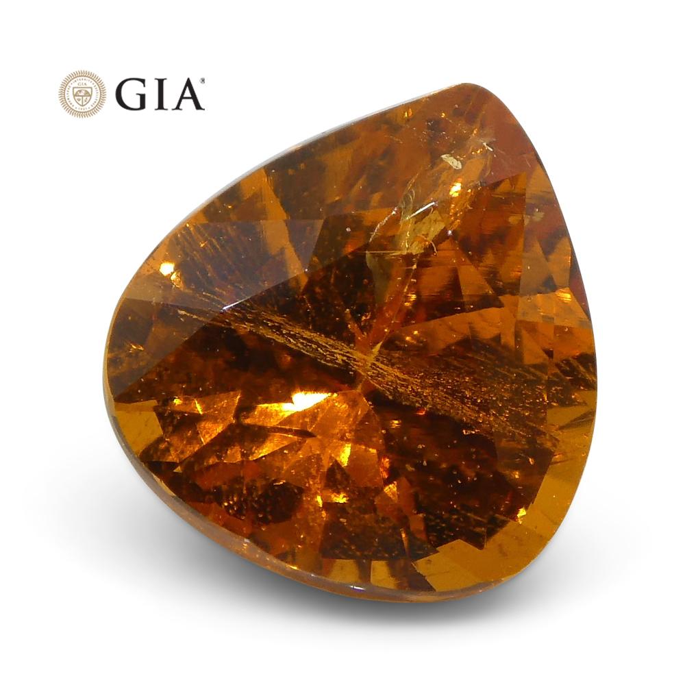 1.67ct Vivid Fanta Orange Spessartine/Spessartite Garnet Pear, GIA Certified - Skyjems Wholesale Gemstones