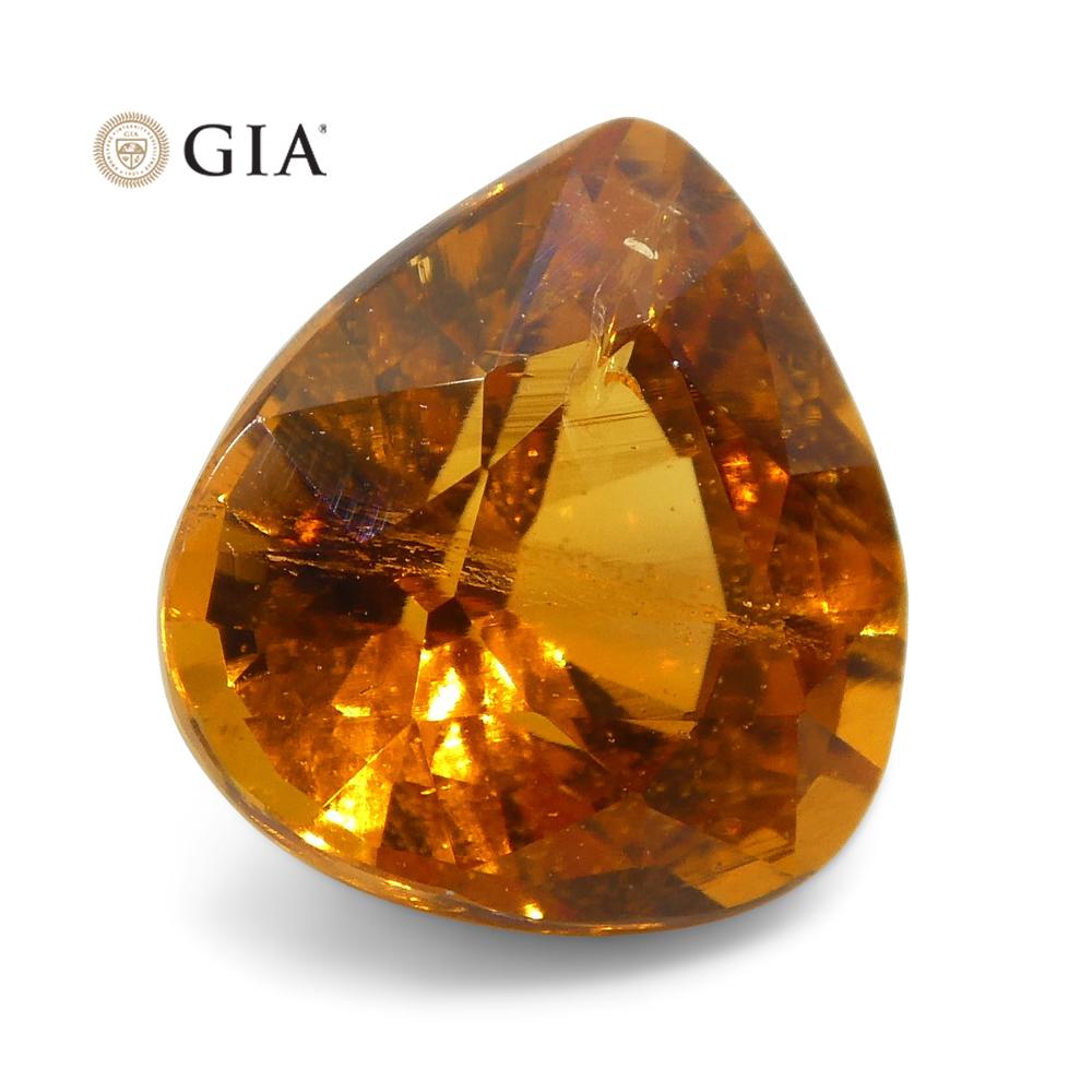 1.67ct Vivid Fanta Orange Spessartine/Spessartite Garnet Pear, GIA Certified - Skyjems Wholesale Gemstones