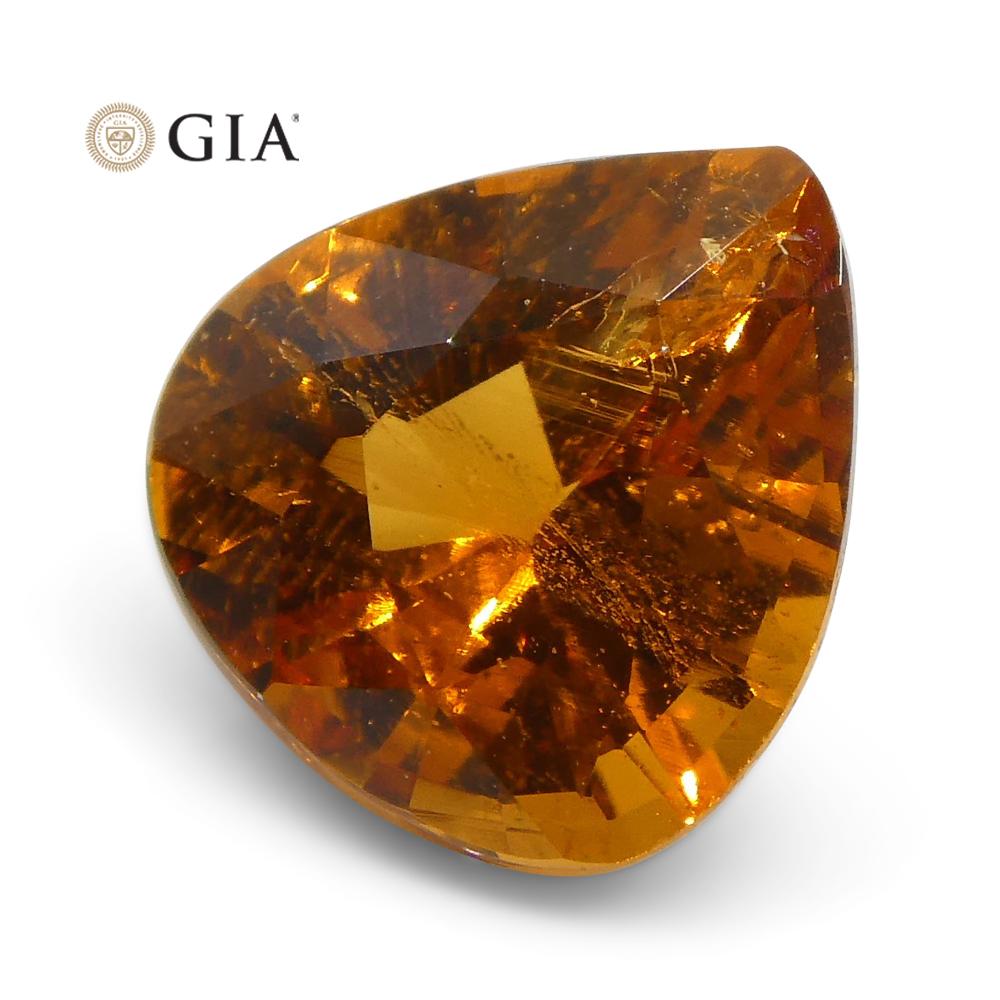 1.67ct Vivid Fanta Orange Spessartine/Spessartite Garnet Pear, GIA Certified - Skyjems Wholesale Gemstones