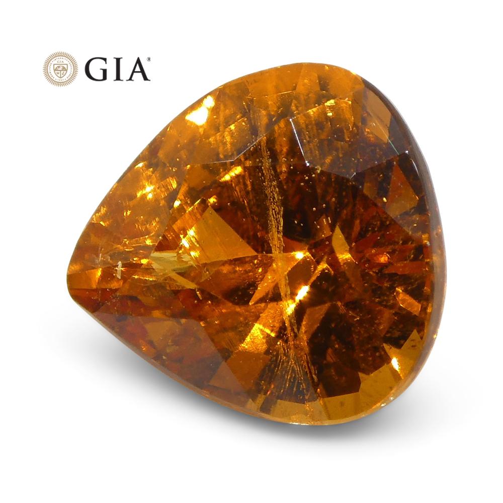 1.67ct Vivid Fanta Orange Spessartine/Spessartite Garnet Pear, GIA Certified - Skyjems Wholesale Gemstones