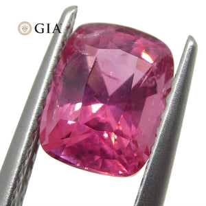 Vivid Intense Pink Mahenge Spinel 1.80ct Cushion Cut GIA Certified Tanzania Unheated - Skyjems Wholesale Gemstones