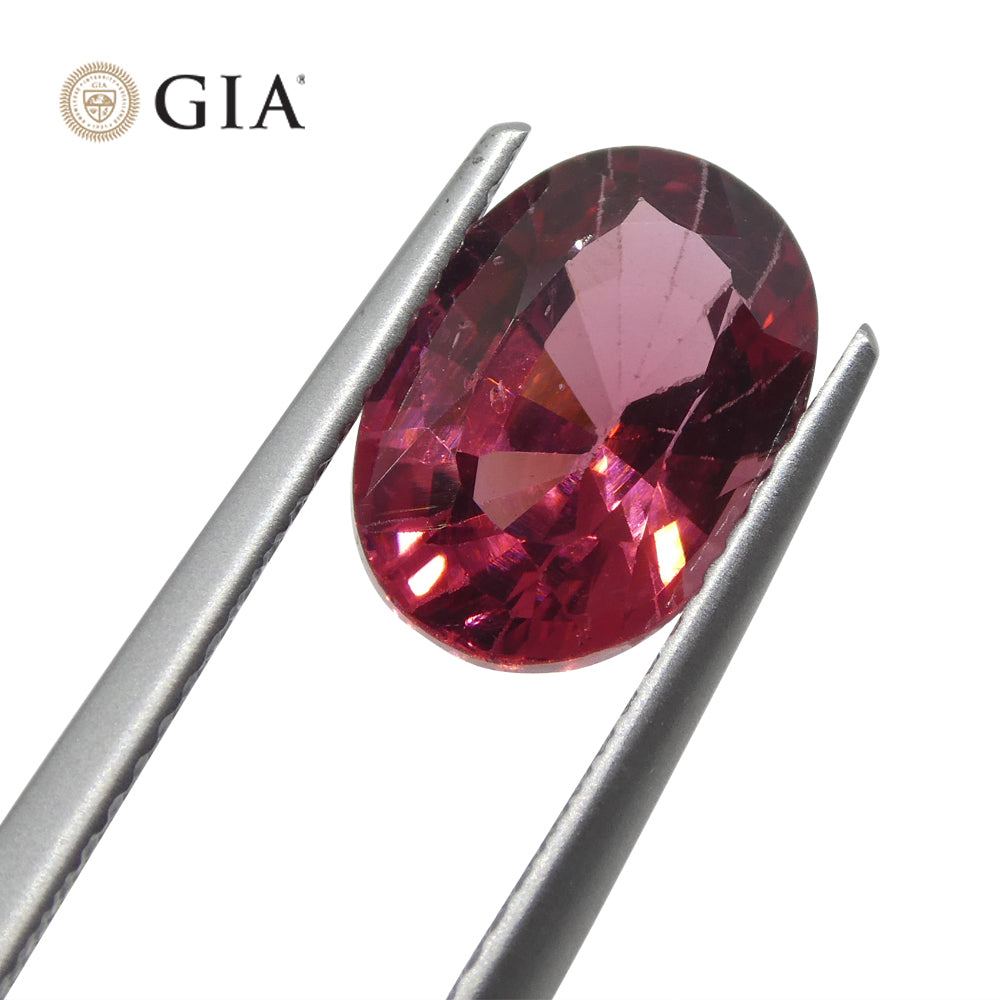 3.39ct Oval Red Mahenge Spinel from Tanzania, GIA Certified Unheated Natural Gemstone by SkyJems