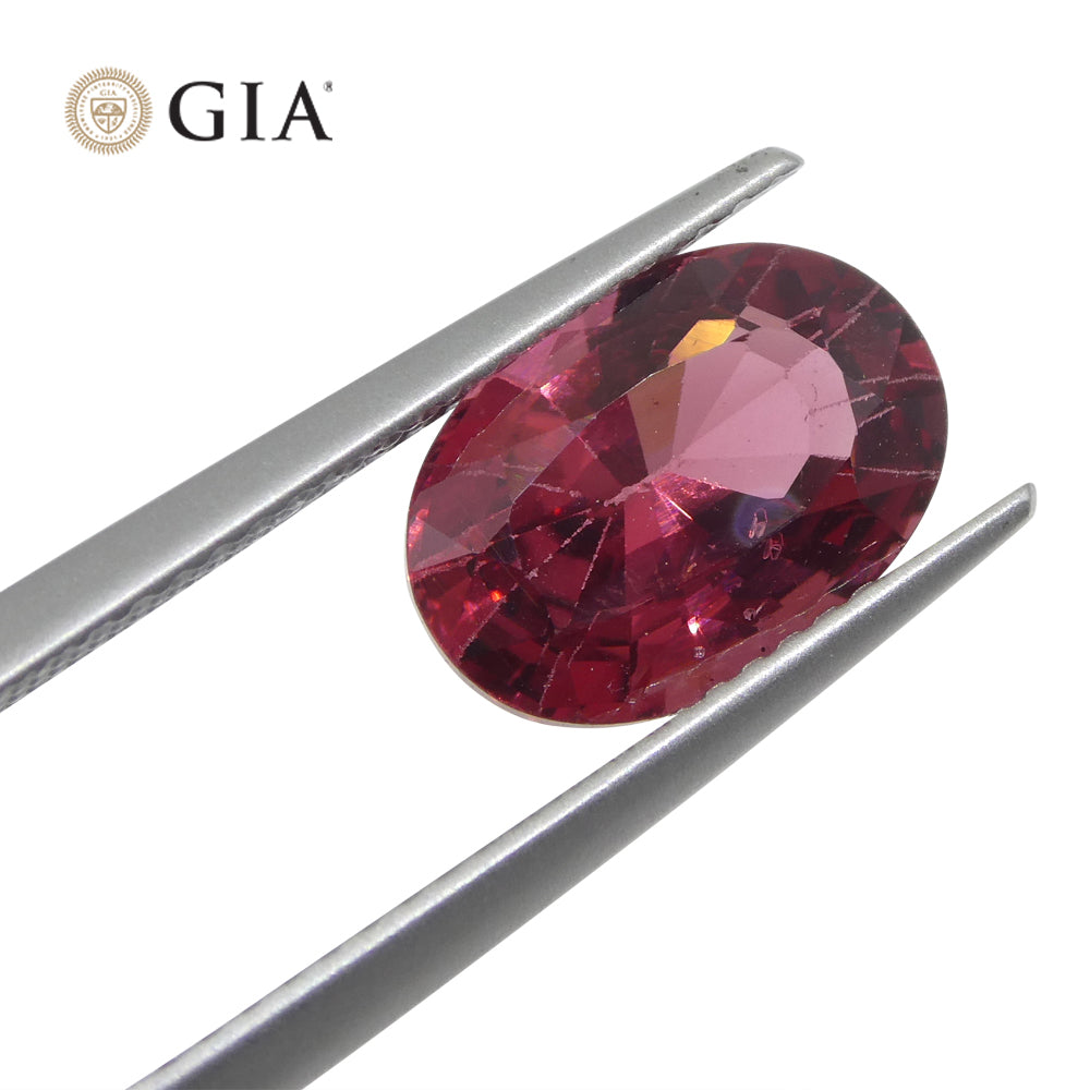 3.39ct Oval Red Spinel GIA Certified Mahenge, Tanzania Unheated - Skyjems Wholesale Gemstones