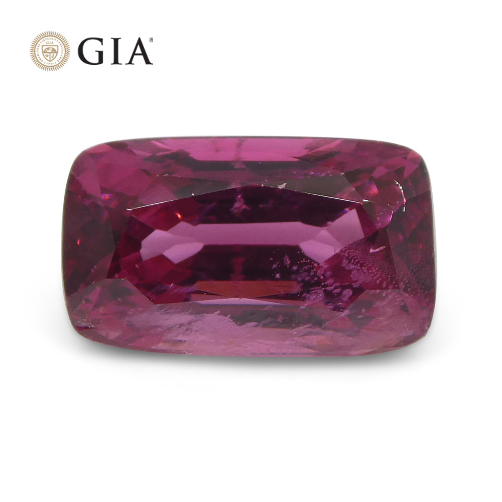 2.74ct Cushion Purplish Pink Spinel GIA Certified Tanzania Unheated - Skyjems Wholesale Gemstones