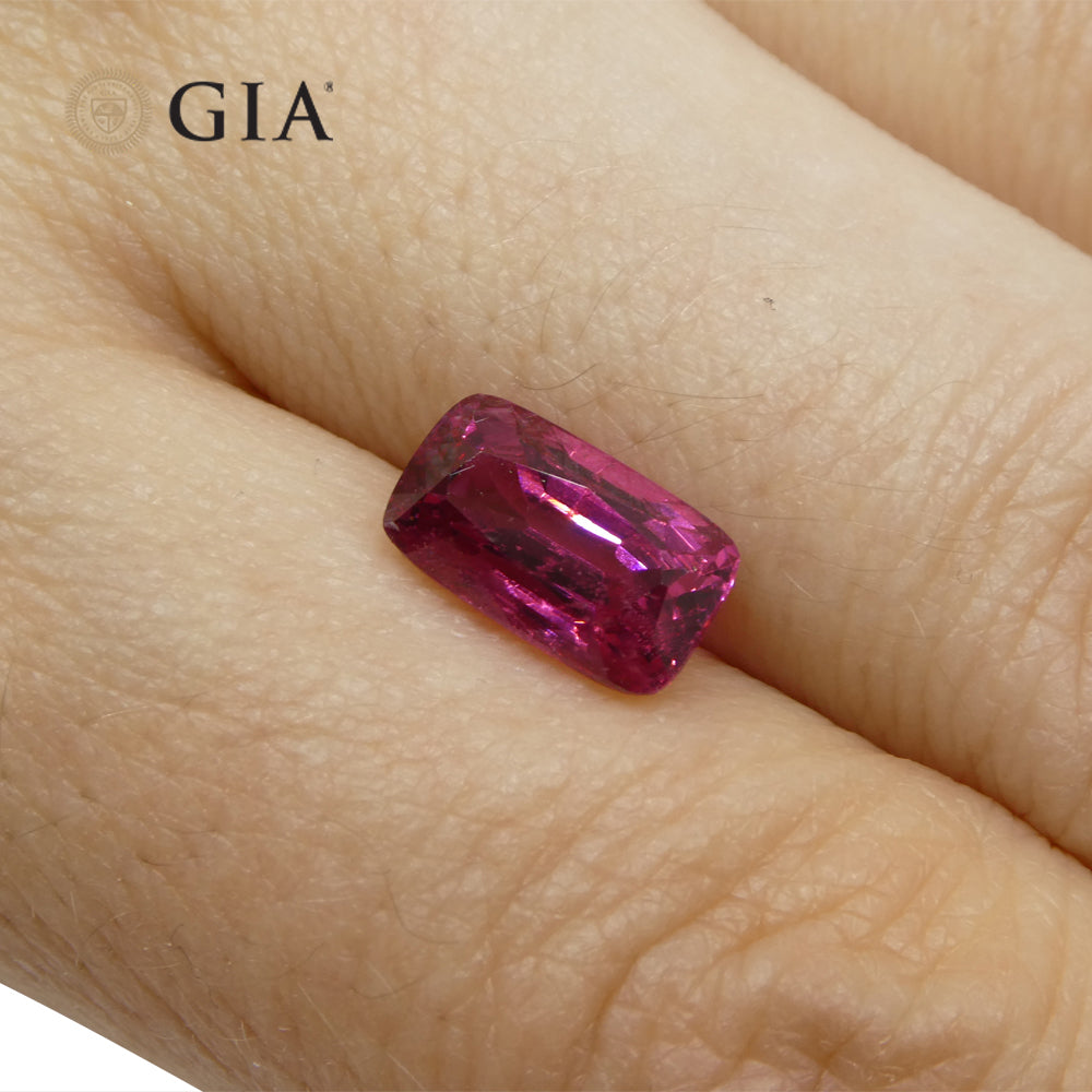 2.74ct Cushion Purplish Pink Spinel GIA Certified Tanzania Unheated - Skyjems Wholesale Gemstones