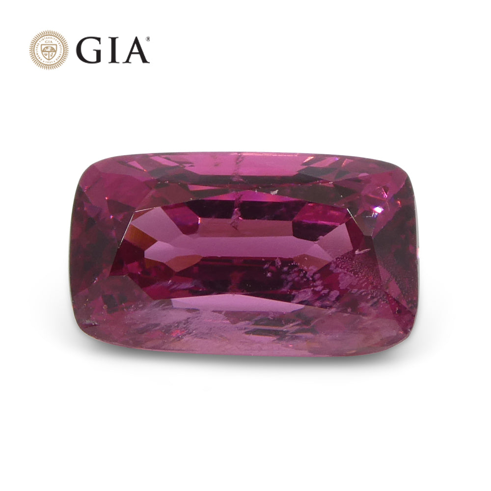 2.74ct Cushion Purplish Pink Spinel GIA Certified Tanzania Unheated - Skyjems Wholesale Gemstones