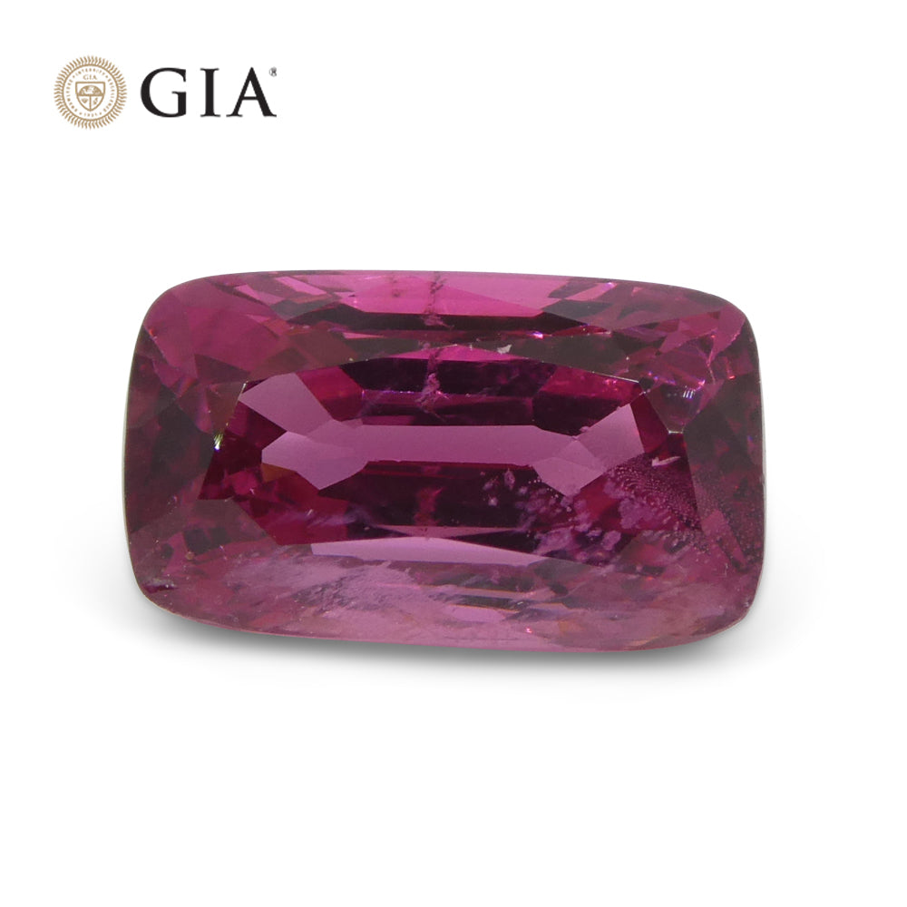 2.74ct Cushion Purplish Pink Spinel GIA Certified Tanzania Unheated - Skyjems Wholesale Gemstones