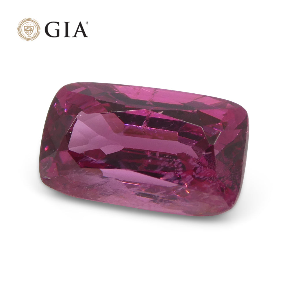 2.74ct Cushion Purplish Pink Spinel GIA Certified Tanzania Unheated - Skyjems Wholesale Gemstones