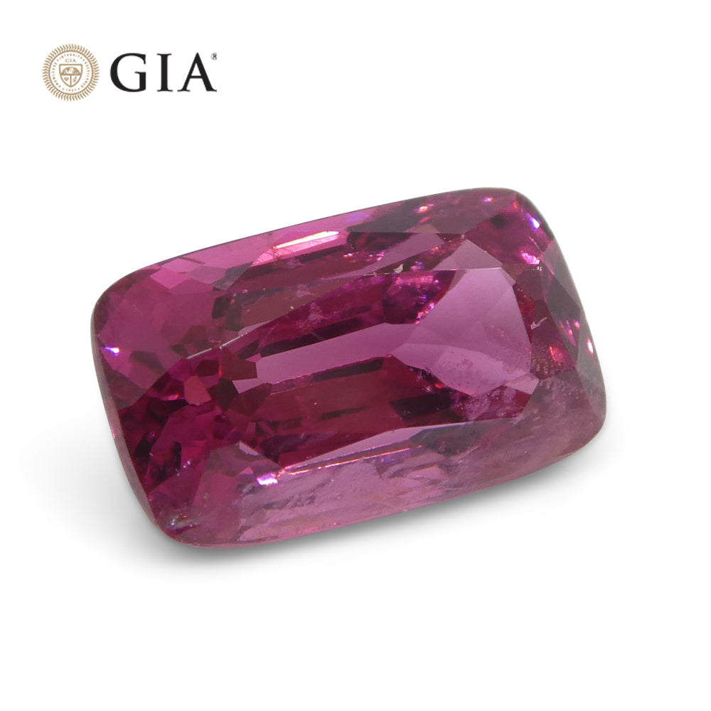 2.74ct Cushion Purplish Pink Spinel GIA Certified Tanzania Unheated - Skyjems Wholesale Gemstones