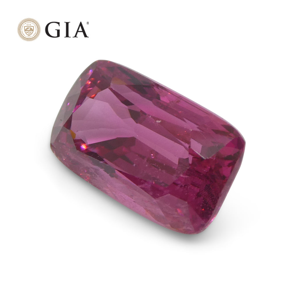 2.74ct Cushion Purplish Pink Spinel GIA Certified Tanzania Unheated - Skyjems Wholesale Gemstones