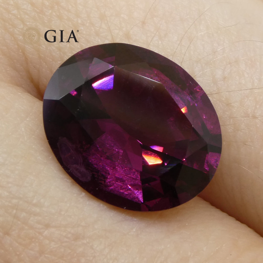 7.43ct Oval Red-Purple Spinel GIA Certified Unheated - Skyjems Wholesale Gemstones