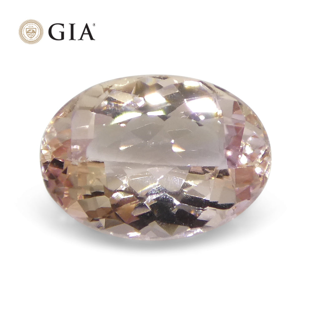 1.5ct Oval Brazilian Orange-Pink Imperial Topaz, GIA Certified Gemstone by SkyJems, Rare Collector's Gem