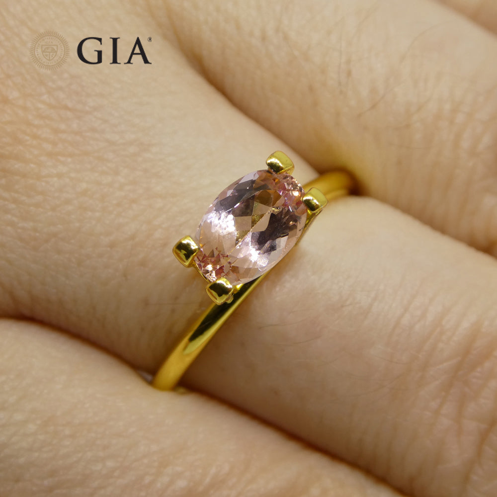 1.16ct Oval Orangy Pink Imperial Topaz from Brazil, GIA Certified Gemstone by SkyJems Canadian Fine Gems