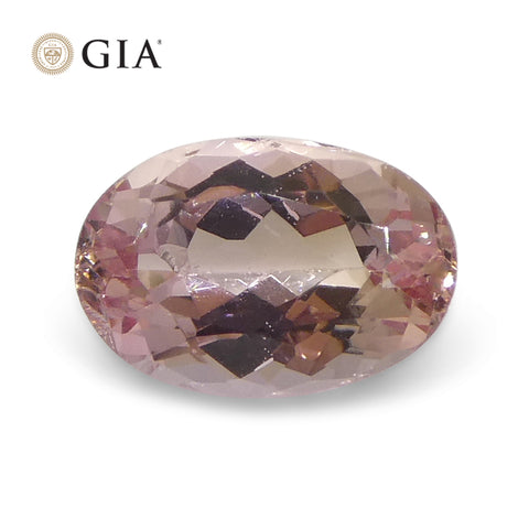 1.16ct Oval Orangy Pink Topaz GIA Certified