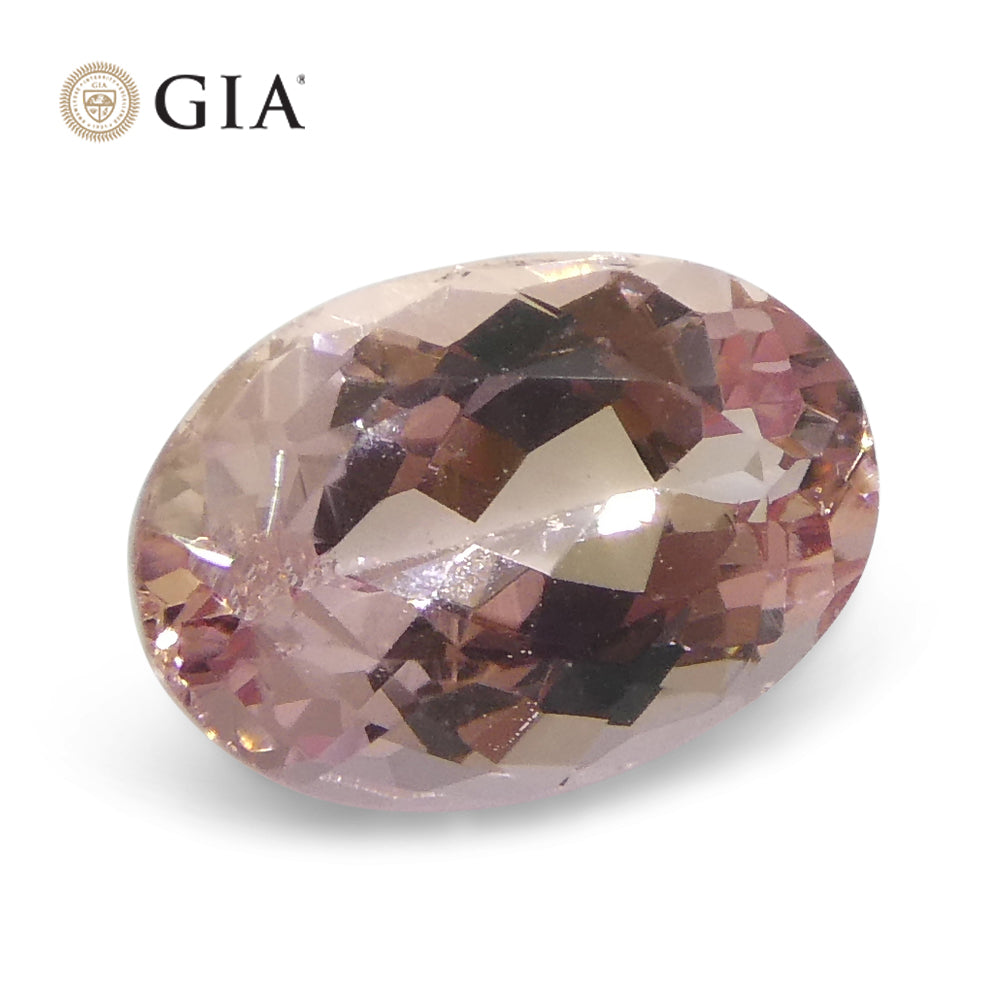 1.16ct Oval Orangy Pink Imperial Topaz from Brazil, GIA Certified Gemstone by SkyJems Canadian Fine Jewelry