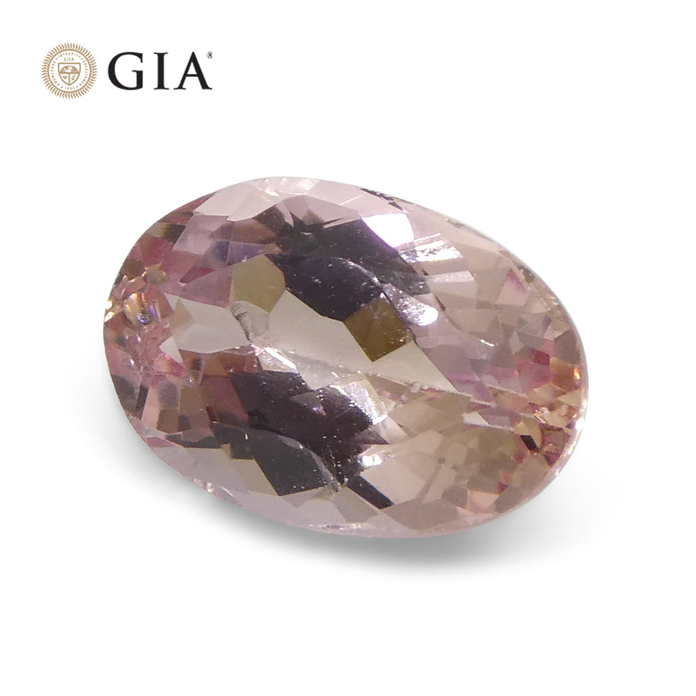 1.16ct Oval Orangy Pink Imperial Topaz from Brazil, GIA Certified Gemstone by SkyJems Canadian Fine Gems