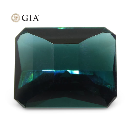 11.14ct Octagonal/Emerald Cut Indicolite Blue Tourmaline GIA Certified - Skyjems Wholesale Gemstones