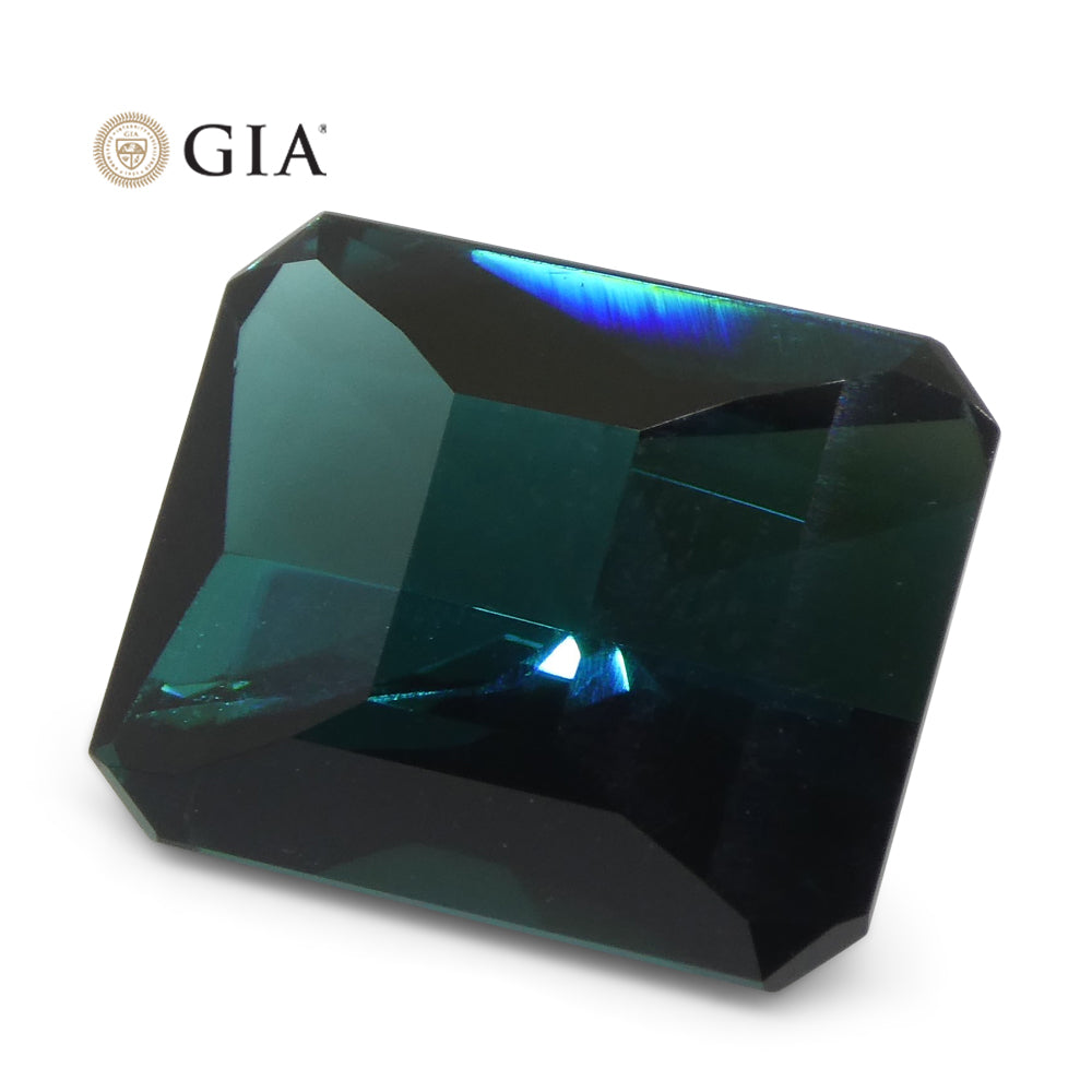 11.14ct Octagonal/Emerald Cut Indicolite Blue Tourmaline GIA Certified - Skyjems Wholesale Gemstones