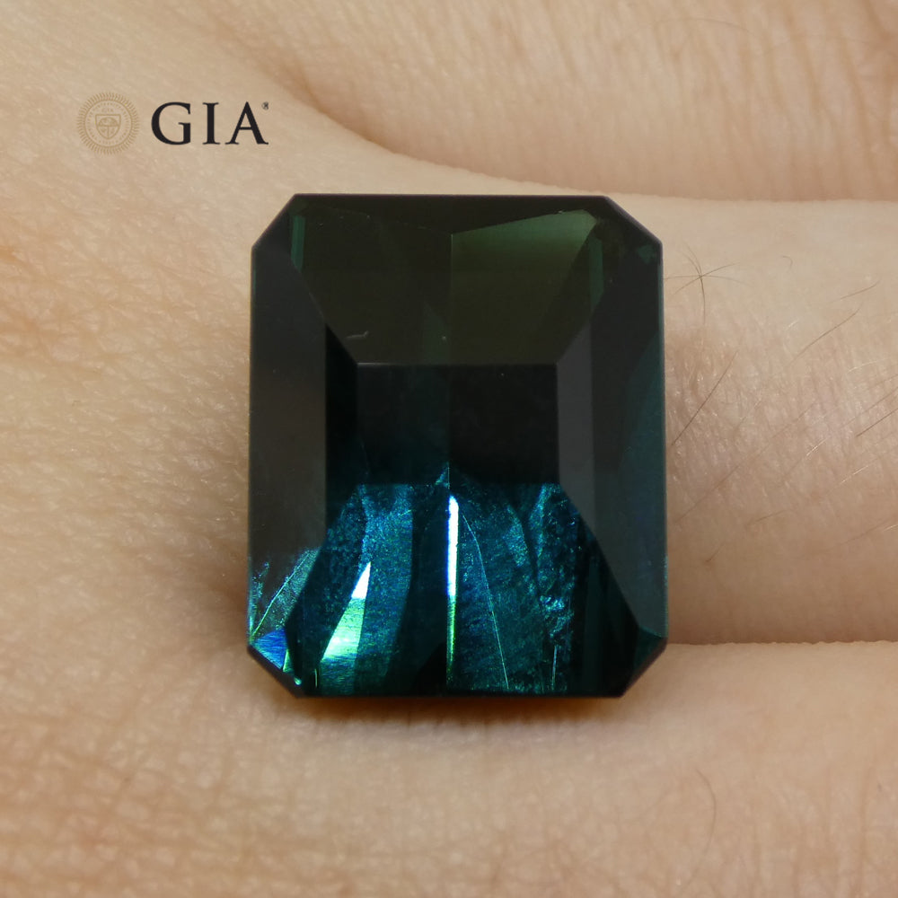 11.14ct Octagonal/Emerald Cut Indicolite Blue Tourmaline GIA Certified - Skyjems Wholesale Gemstones