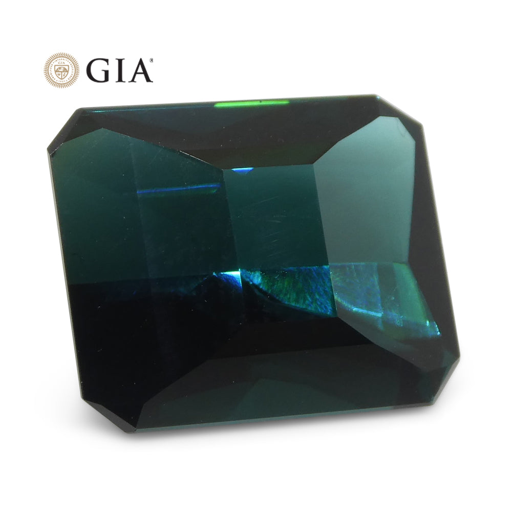 11.14ct Octagonal/Emerald Cut Indicolite Blue Tourmaline GIA Certified - Skyjems Wholesale Gemstones