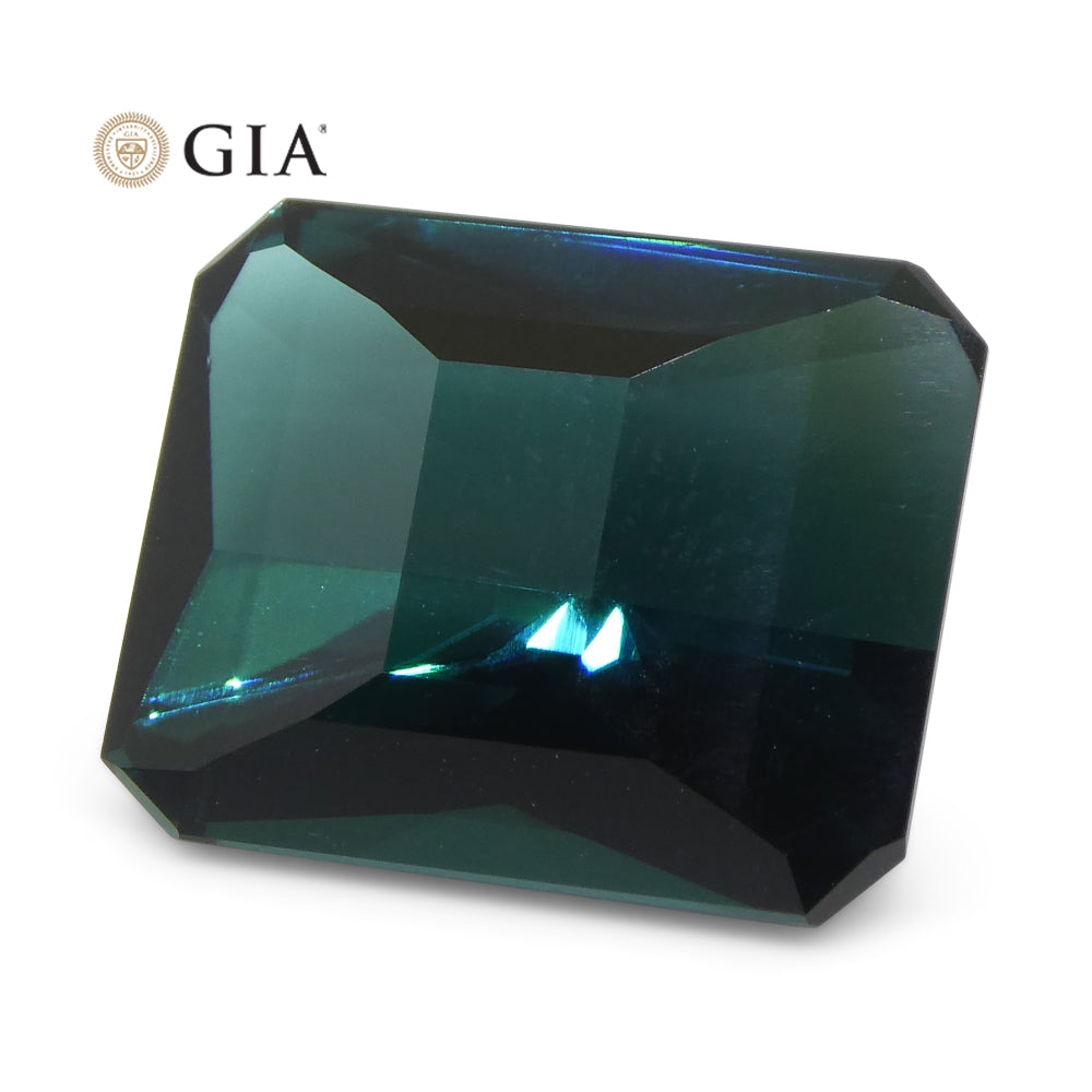 11.14ct Octagonal/Emerald Cut Indicolite Blue Tourmaline GIA Certified - Skyjems Wholesale Gemstones