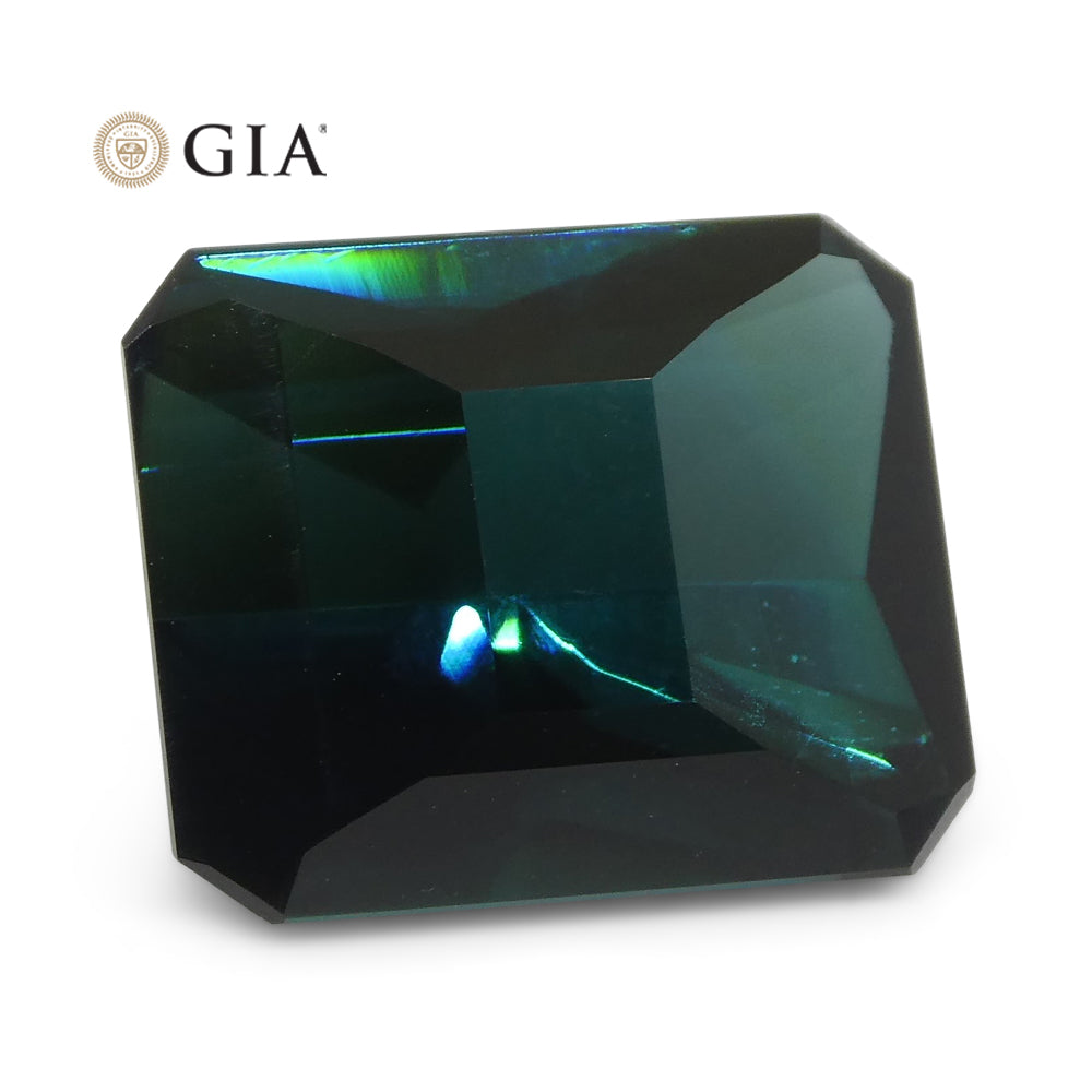 11.14ct Octagonal/Emerald Cut Indicolite Blue Tourmaline GIA Certified - Skyjems Wholesale Gemstones