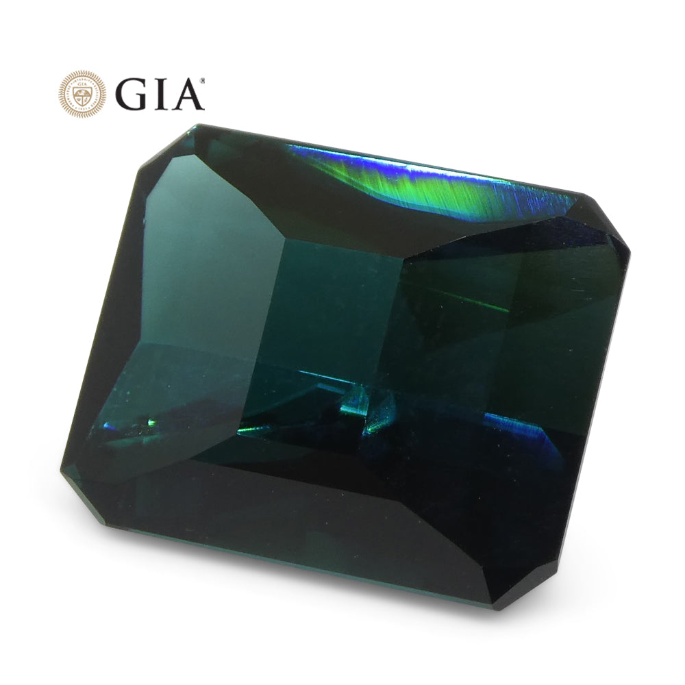 11.14ct Octagonal/Emerald Cut Indicolite Blue Tourmaline GIA Certified - Skyjems Wholesale Gemstones