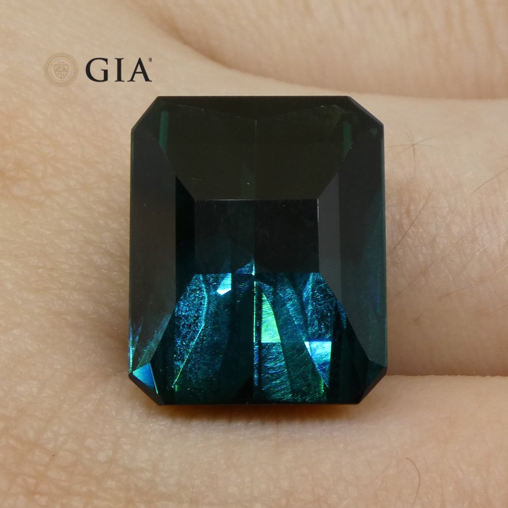 11.14ct Octagonal/Emerald Cut Indicolite Blue Tourmaline GIA Certified - Skyjems Wholesale Gemstones