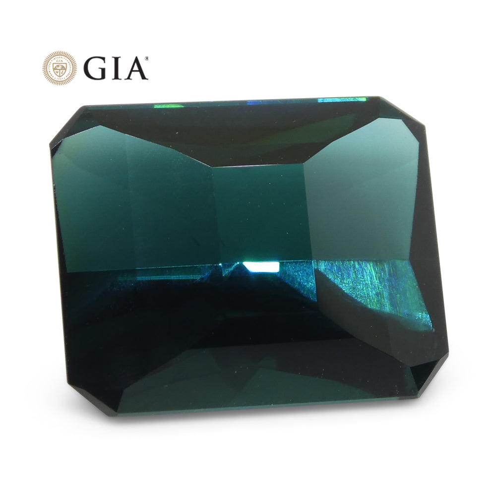 11.14ct Octagonal/Emerald Cut Indicolite Blue Tourmaline GIA Certified - Skyjems Wholesale Gemstones