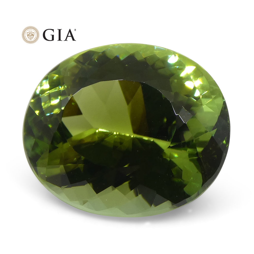 9.30ct Oval Verdelite Green Tourmaline GIA Certified - Skyjems Wholesale Gemstones