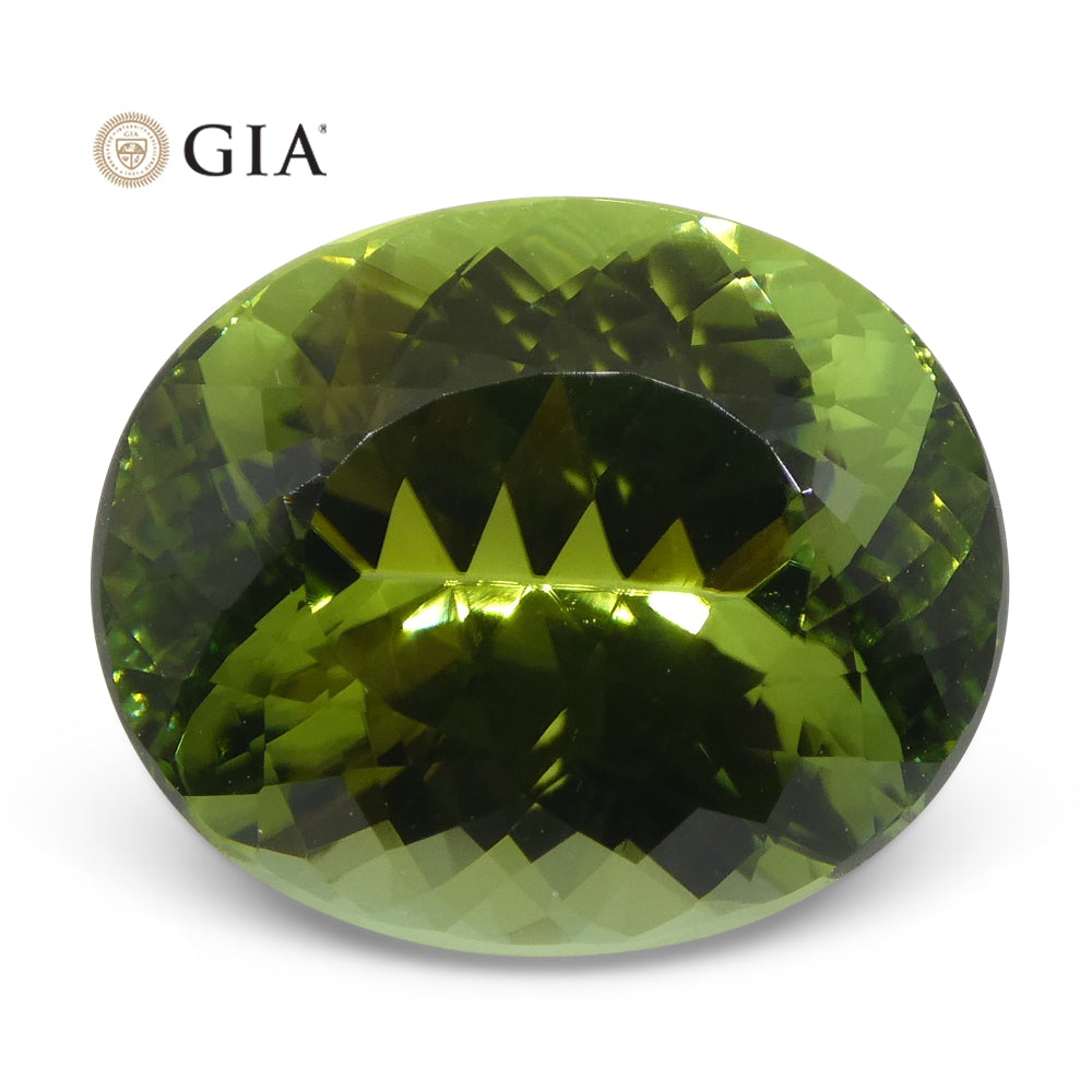 9.30ct Oval Verdelite Green Tourmaline GIA Certified - Skyjems Wholesale Gemstones